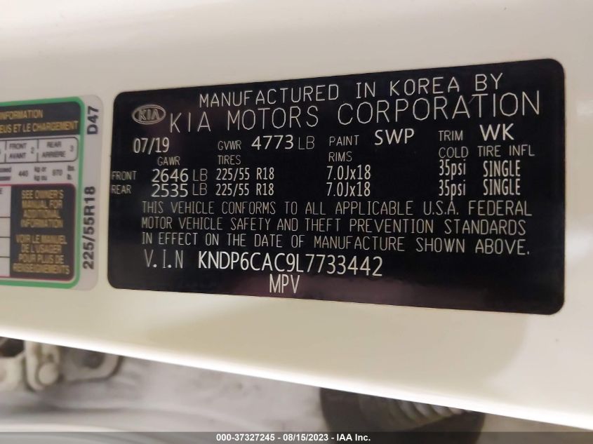 2020 KIA SPORTAGE S - KNDP6CAC9L7733442