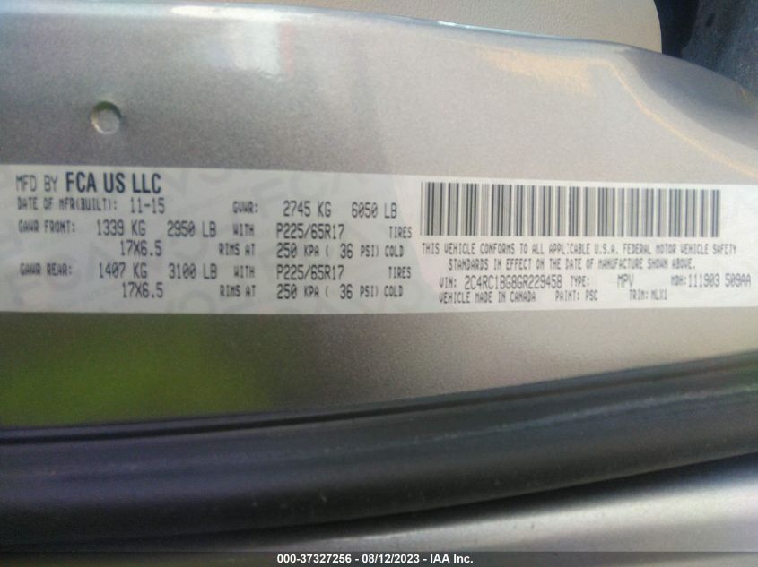 2016 CHRYSLER TOWN & COUNTRY TOURING - 2C4RC1BG8GR229458
