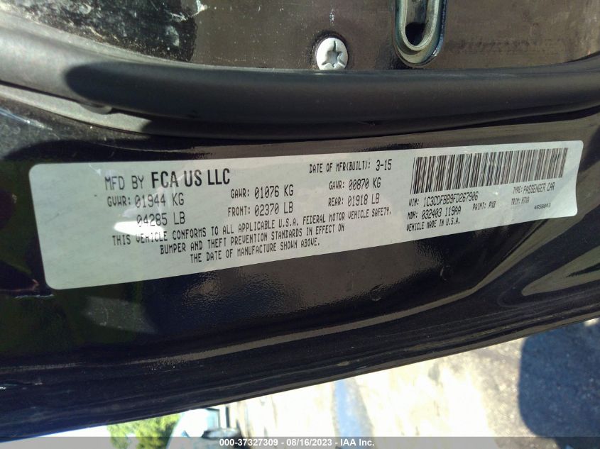 2015 DODGE DART SXT - 1C3CDFBB9FD267906