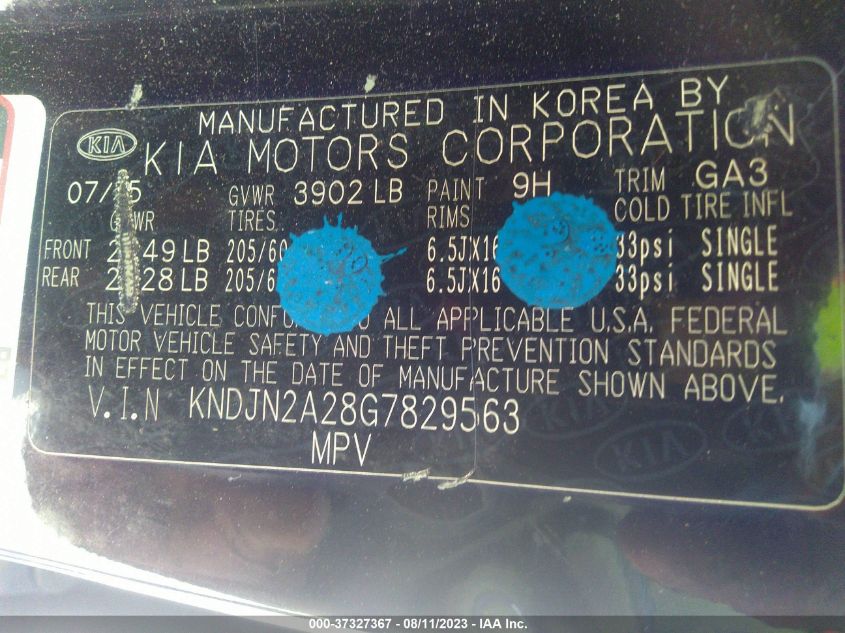 2016 KIA SOUL BASE - KNDJN2A28G7829563