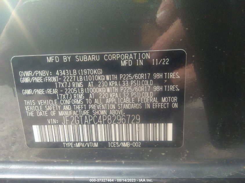 2023 SUBARU CROSSTREK PREMIUM - JF2GTAPC4P8296729