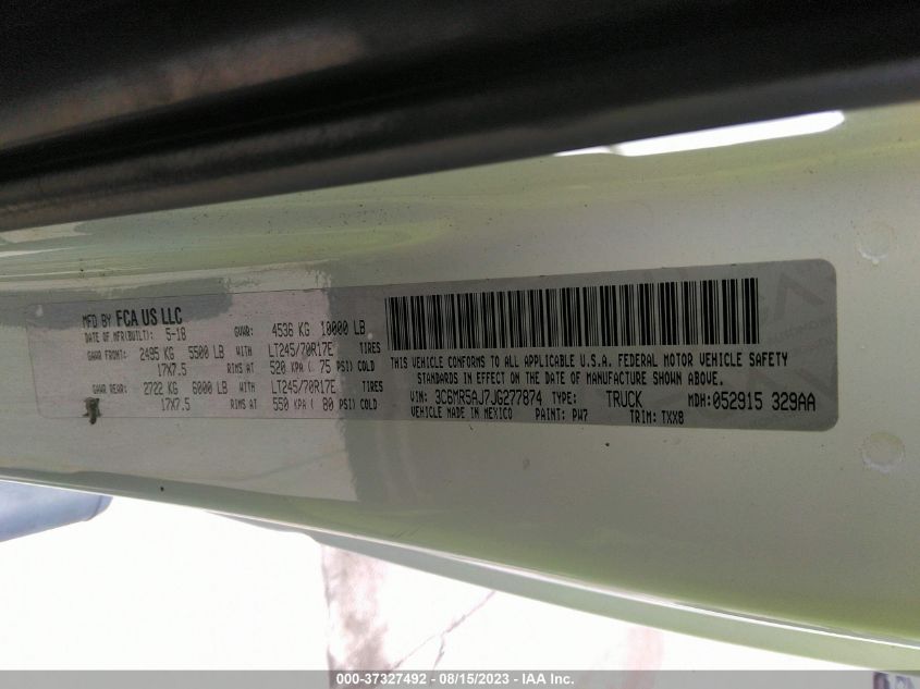 2018 RAM 2500 TRADESMAN - 3C6MR5AJ7JG277874