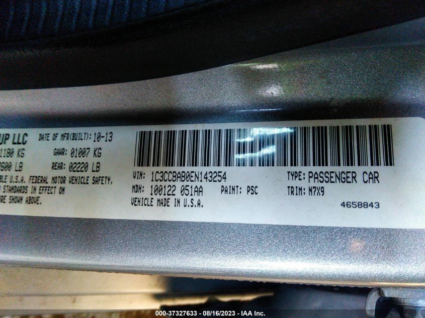 2014 CHRYSLER 200 LX - 1C3CCBAB0EN143254