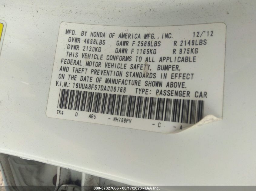2013 ACURA TL TECH - 19UUA8F57DA006766