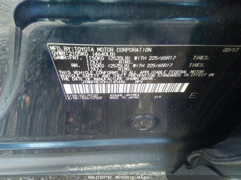 2017 TOYOTA RAV4 XLE - JTMRFREV0HJ145446