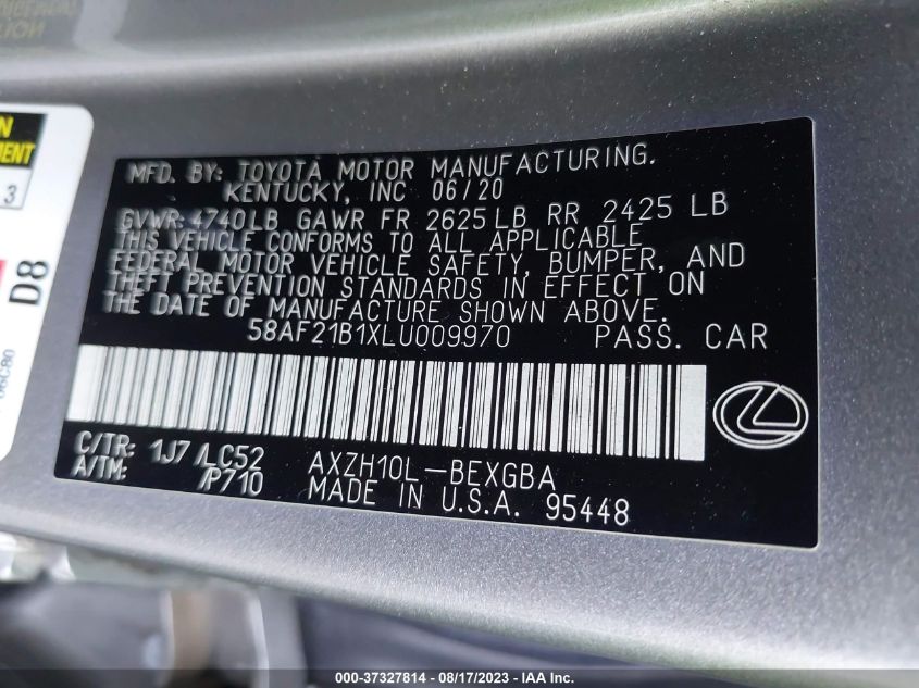 2020 LEXUS ES ES 300H ULTRA LUXURY - 58AF21B1XLU009970
