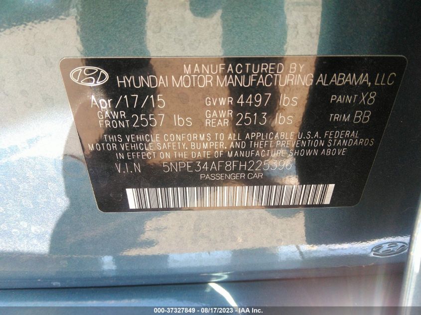 2015 HYUNDAI SONATA 2.4L SPORT - 5NPE34AF8FH225396