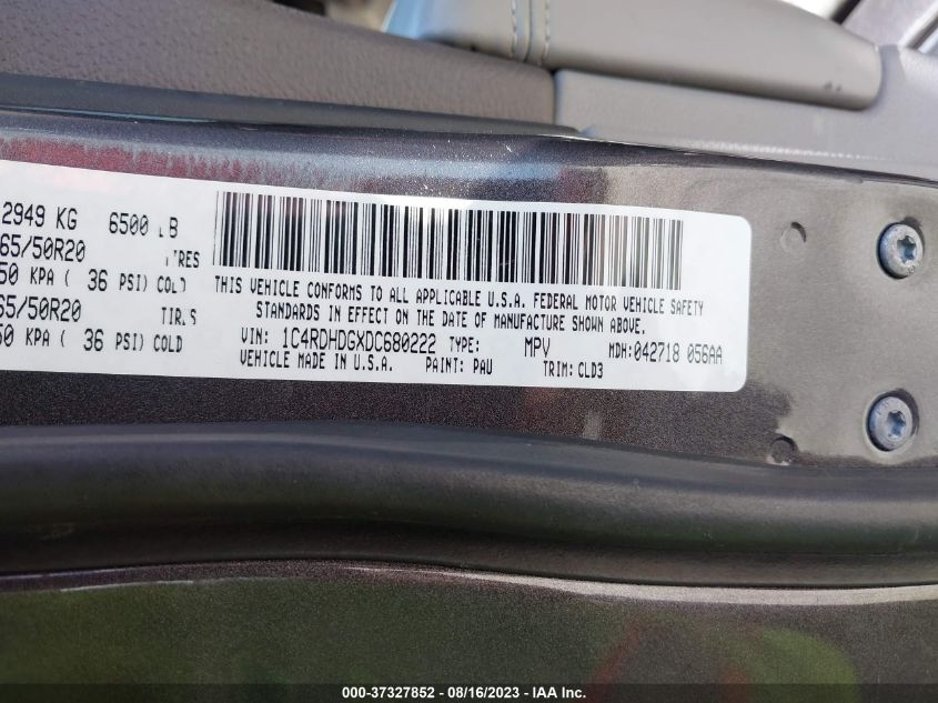 2013 DODGE DURANGO CREW - 1C4RDHDGXDC680222