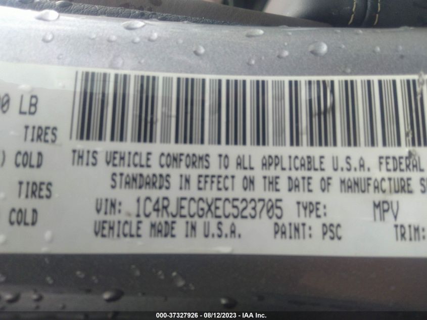 2014 JEEP GRAND CHEROKEE OVERLAND - 1C4RJECGXEC523705