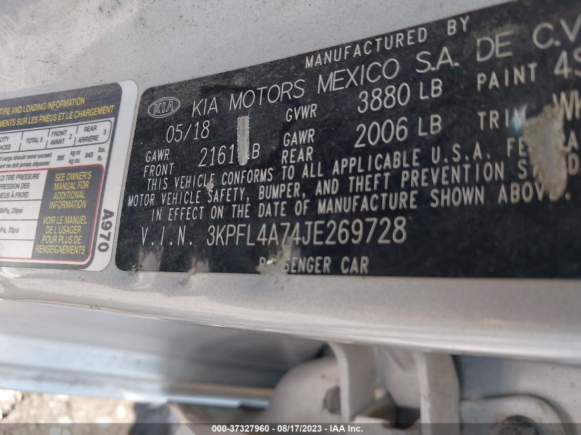 2018 KIA FORTE LX - 3KPFL4A74JE269728