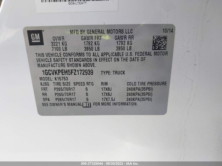 2015 CHEVROLET SILVERADO 1500 WORK TRUCK - 1GCVKPEH5FZ172939