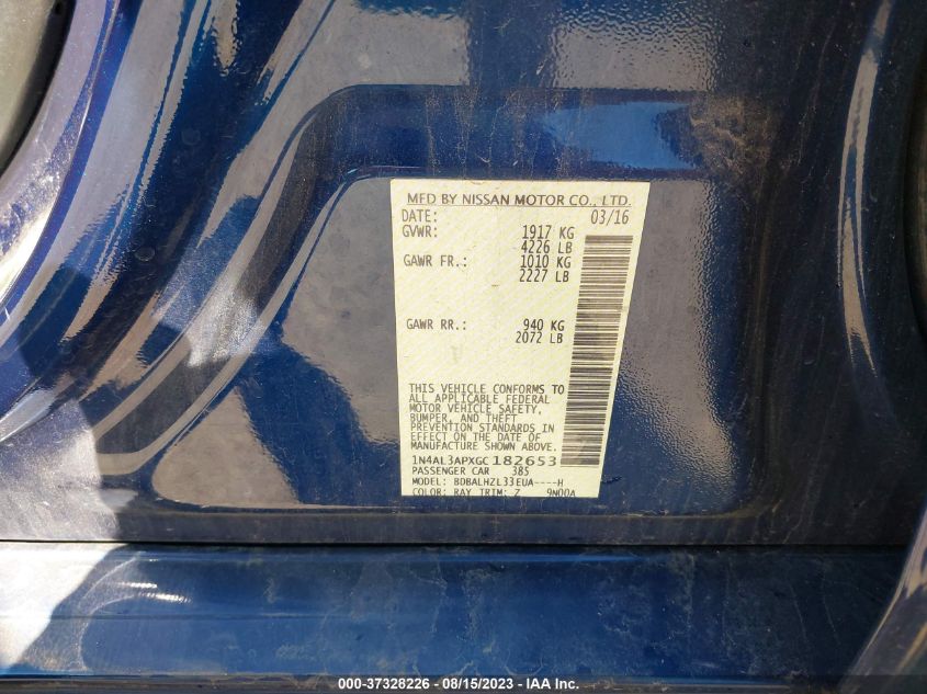 2016 NISSAN ALTIMA 2.5 SR - 1N4AL3APXGC182653
