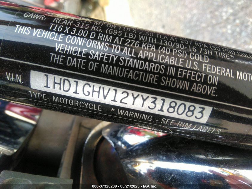2000 HARLEY-DAVIDSON FXD 1HD1GHV12YY318083