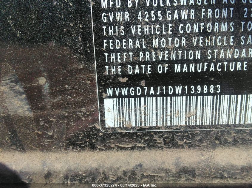 2013 VOLKSWAGEN GTI WOLFSBURG - WVWGD7AJ1DW139883
