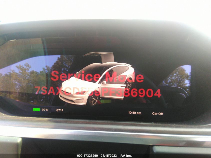 VIN 7SAXCDE59PF386904 2023 TESLA MODEL X