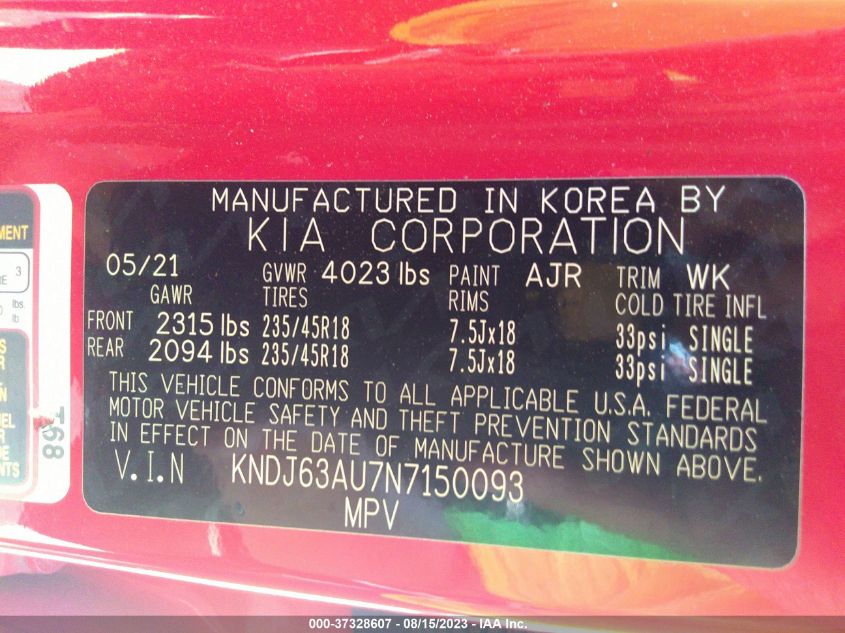 2022 KIA SOUL GT-LINE - KNDJ63AU7N7150093