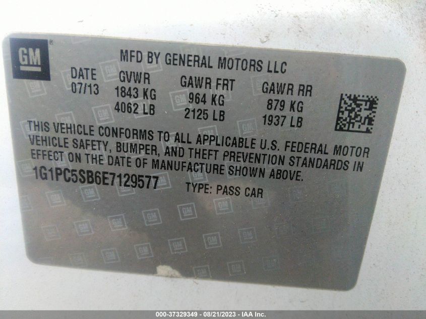 2014 CHEVROLET CRUZE 1LT - 1G1PC5SB6E7129577