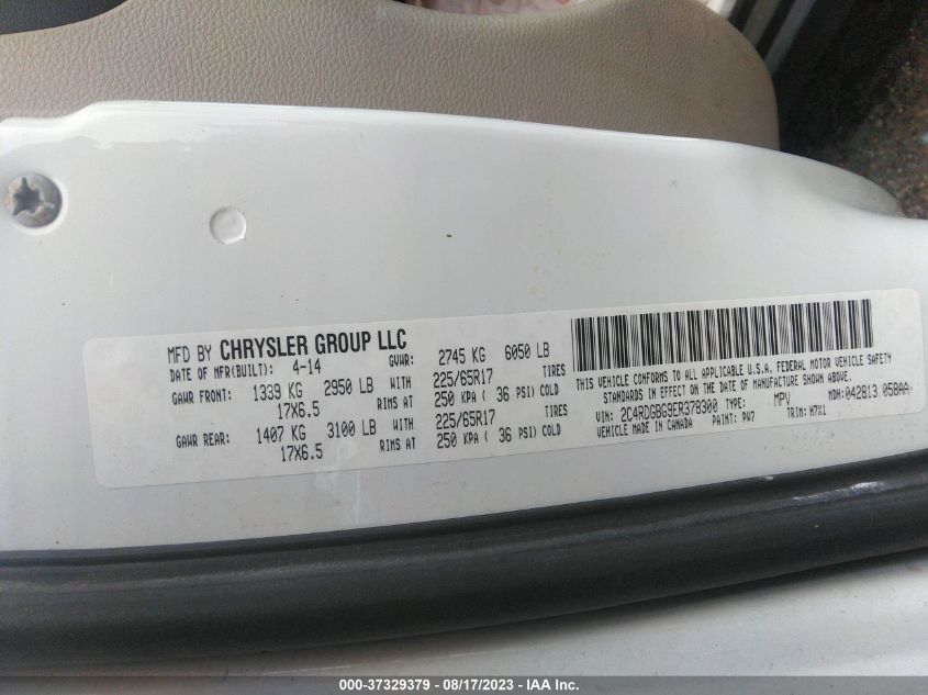 2014 DODGE GRAND CARAVAN SE - 2C4RDGBG9ER378300