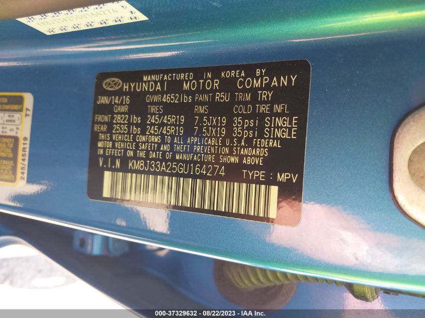 2016 HYUNDAI TUCSON SPORT - KM8J33A25GU164274