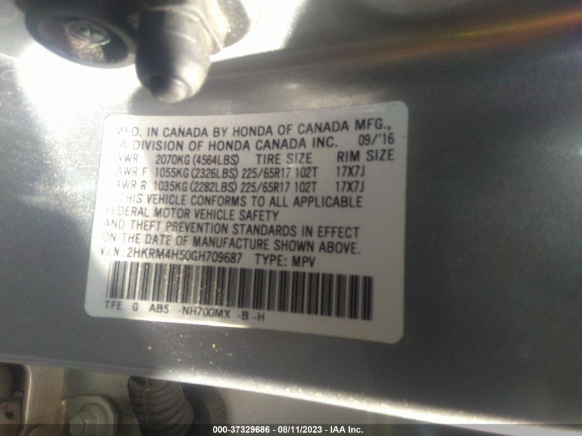2016 HONDA CR-V EX - 2HKRM4H50GH709687