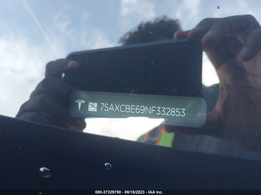 VIN 7SAXCBE69NF332853 2022 TESLA MODEL X