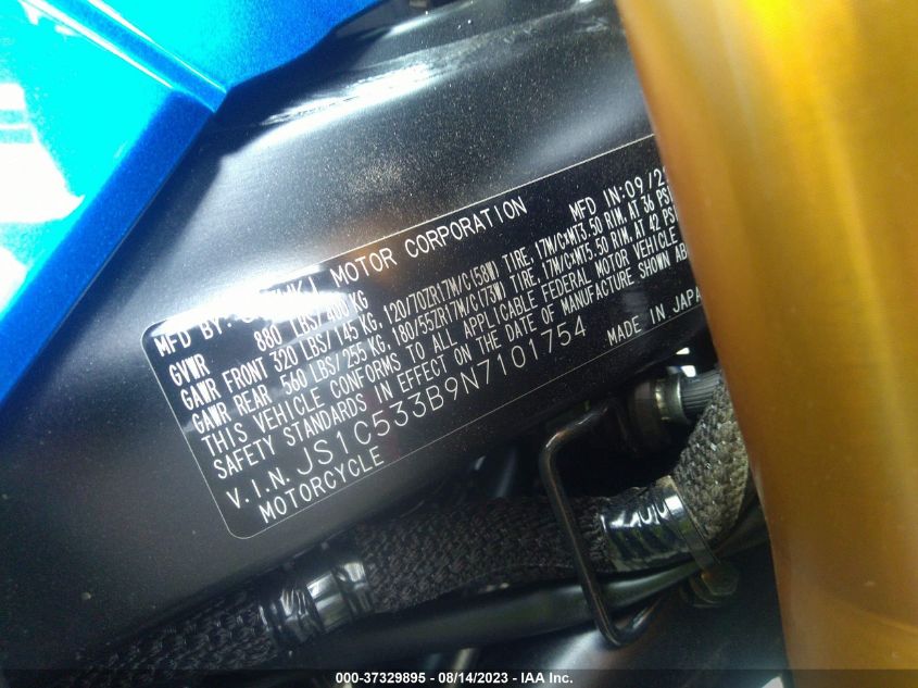 2022 SUZUKI GSX-S750 M/Z - JS1C533B9N7101754