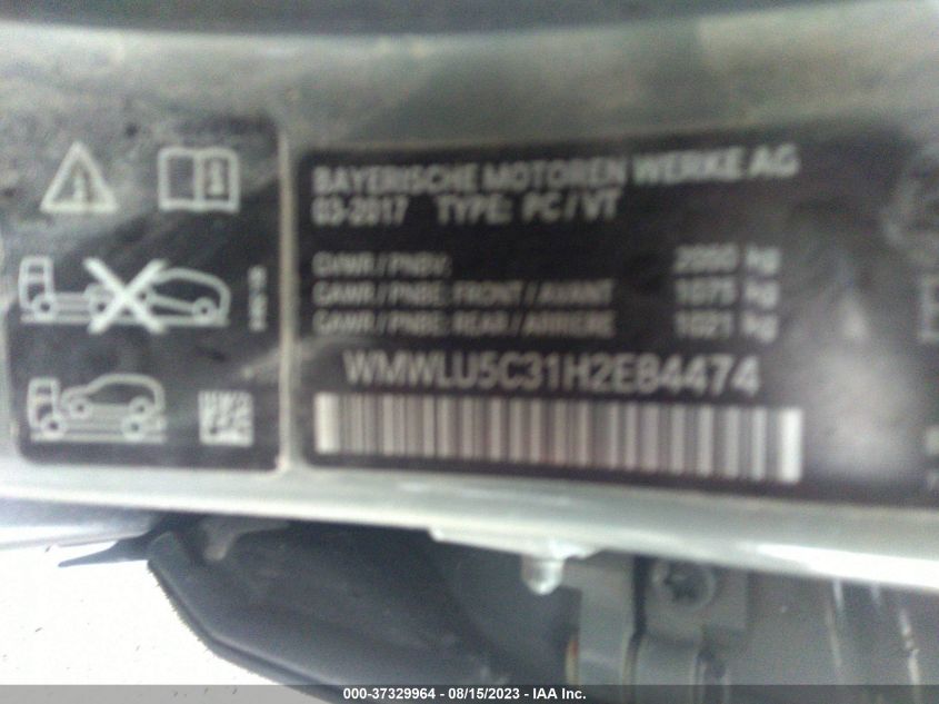 2017 MINI COOPER CLUBMAN S WMWLU5C31H2E84474
