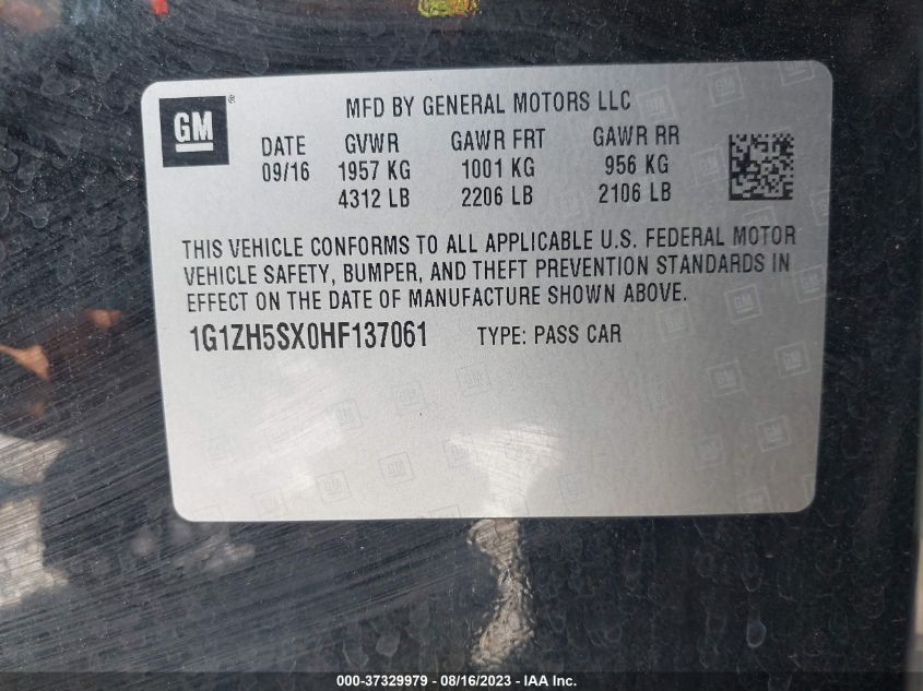 2017 CHEVROLET MALIBU PREMIER - 1G1ZH5SX0HF137061