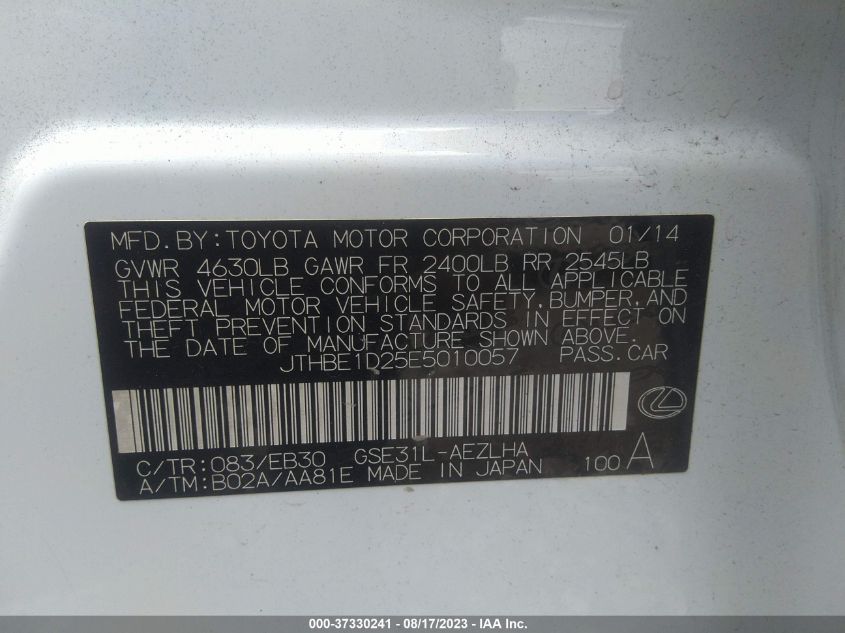 2014 LEXUS IS 350 - JTHBE1D25E5010057
