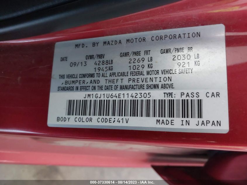 2014 MAZDA MAZDA6 I SPORT - JM1GJ1U64E1142305