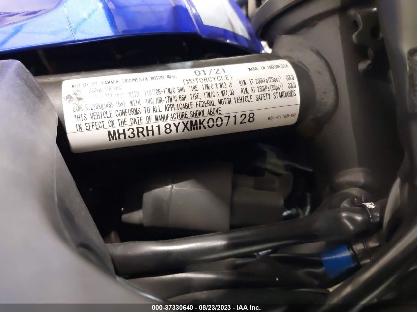 2021 YAMAHA YZFR3 A MH3RH18YXMK007128