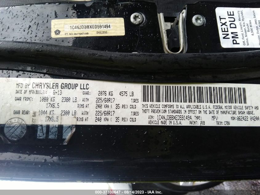 2014 JEEP COMPASS SPORT - 1C4NJDBBXED591494