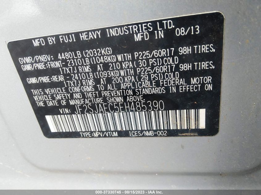 2014 SUBARU FORESTER 2.5I PREMIUM - JF2SJAEC5EH485390