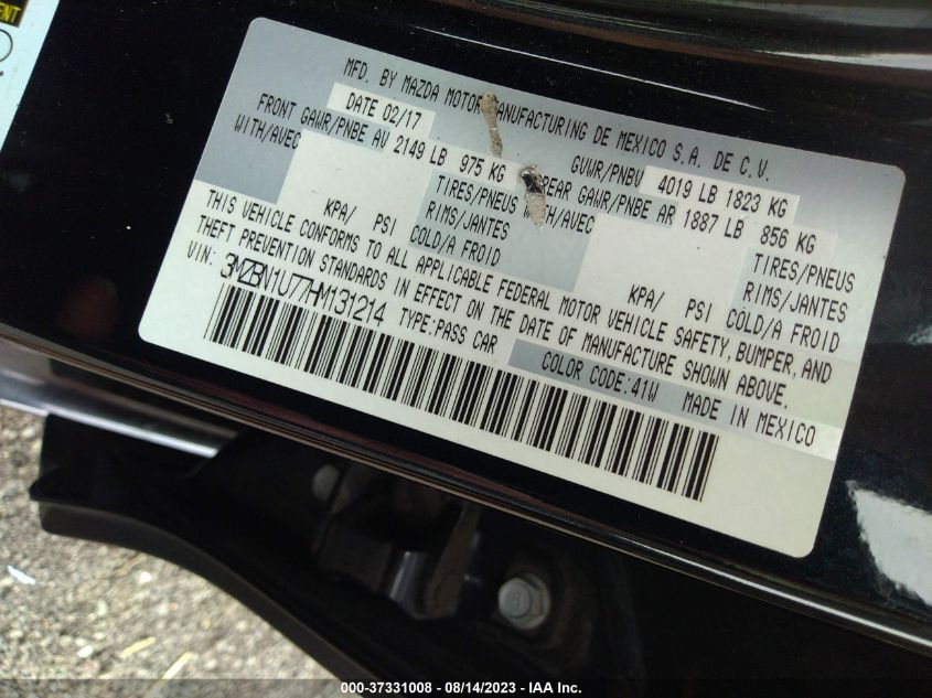 2017 MAZDA MAZDA3 4-DOOR SPORT - 3MZBN1U77HM131214