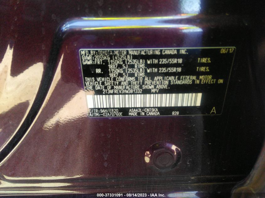 2017 TOYOTA RAV4 SE - 2T3NFREV3HW381332