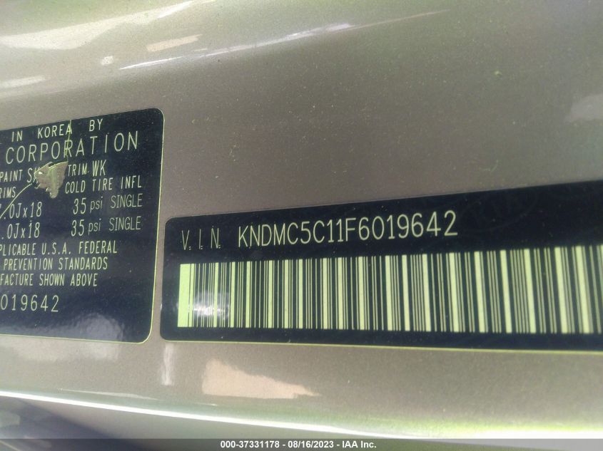 2015 KIA SEDONA SX - KNDMC5C11F6019642