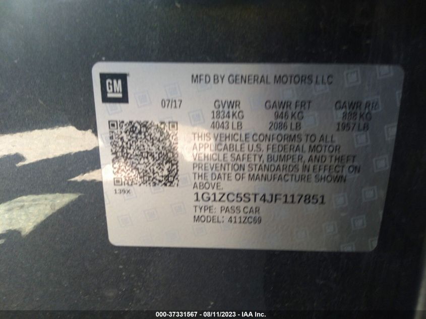 2018 CHEVROLET MALIBU LS - 1G1ZC5ST4JF117851