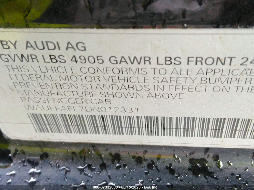2013 AUDI A4 PREMIUM PLUS - WAUFFAFL7DN012331