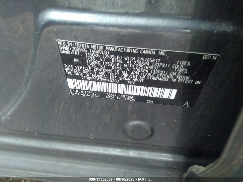 2014 TOYOTA RAV4 LE - 2T3BFREV7EW145393