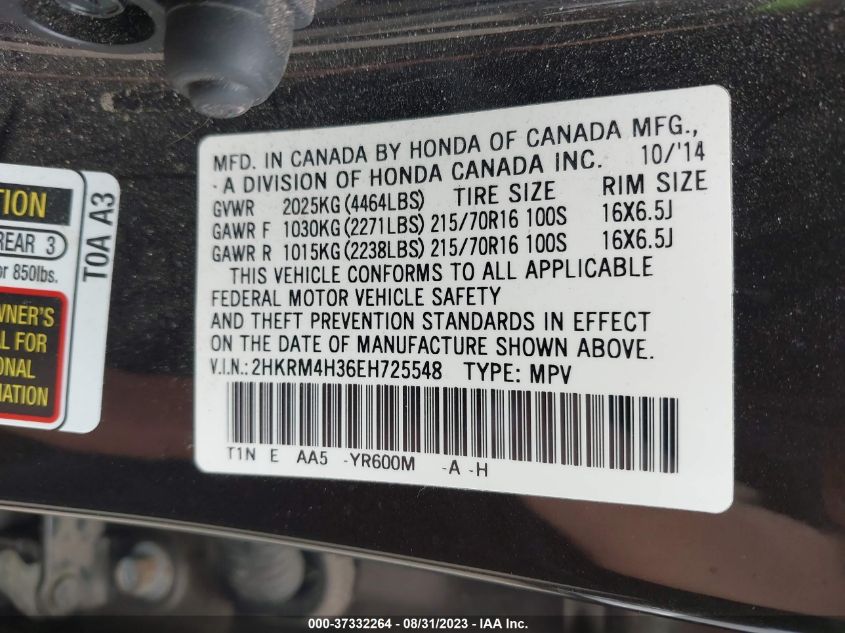 2014 HONDA CR-V LX - 2HKRM4H36EH725548