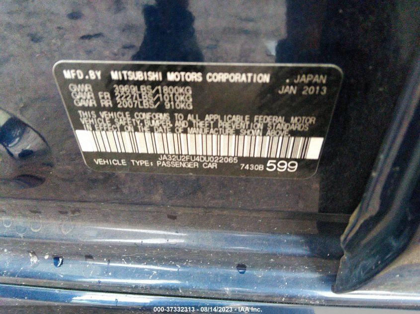 2013 MITSUBISHI LANCER ES - JA32U2FU4DU022065
