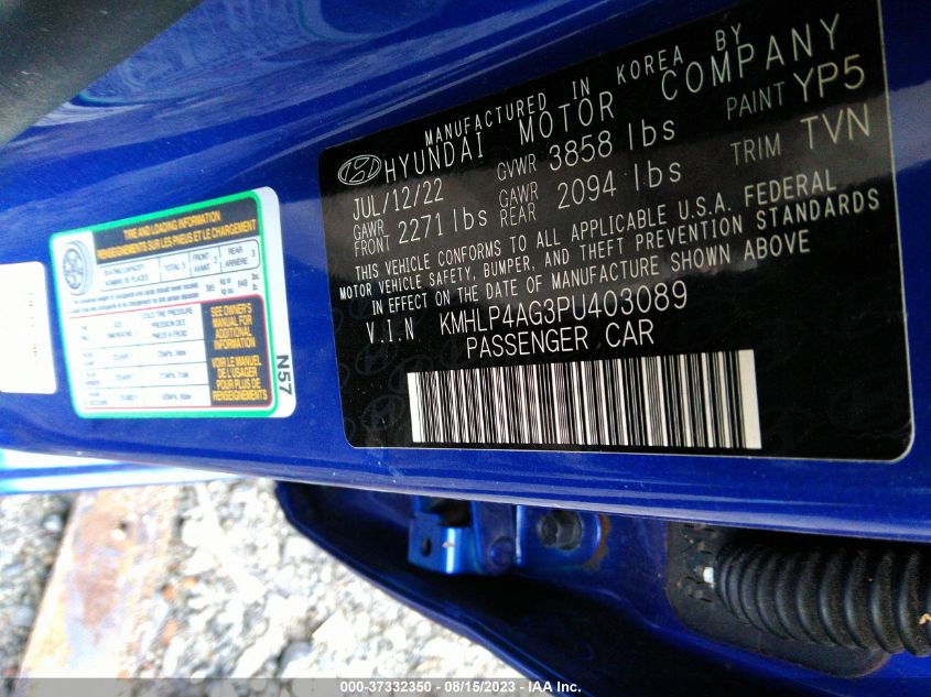 2023 HYUNDAI ELANTRA LIMITED - KMHLP4AG3PU403089