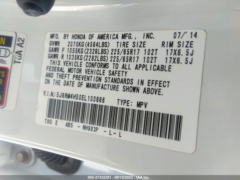 2014 HONDA CR-V EX - 5J6RM4H50EL100666