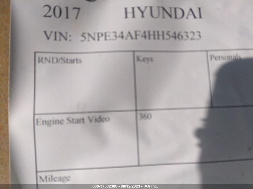 2017 HYUNDAI SONATA SPORT/LIMITED - 5NPE34AF4HH546323