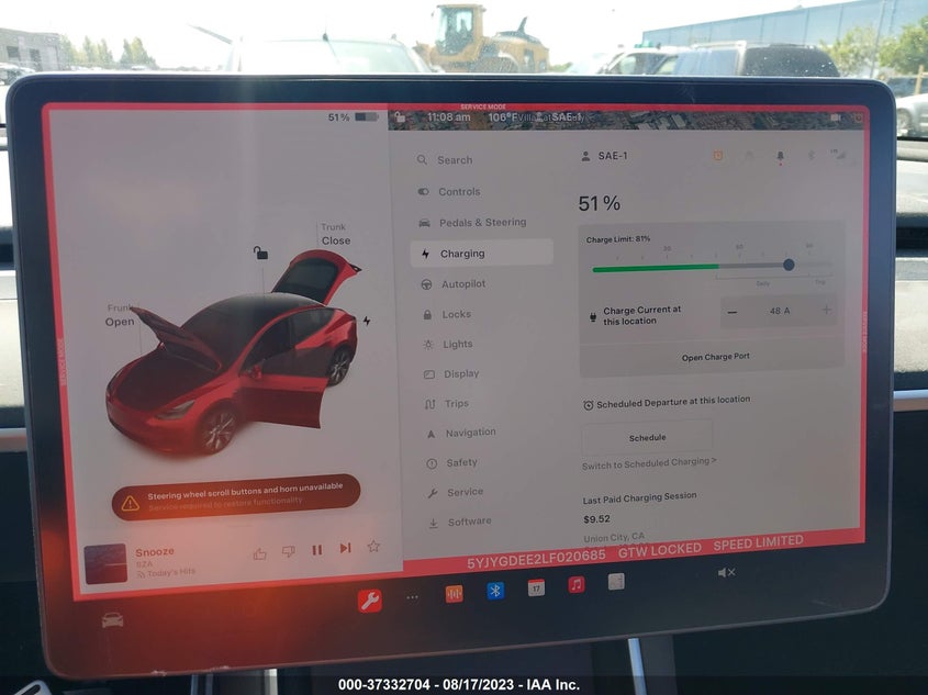 VIN 5YJYGDEE2LF020685 2020 TESLA MODEL Y