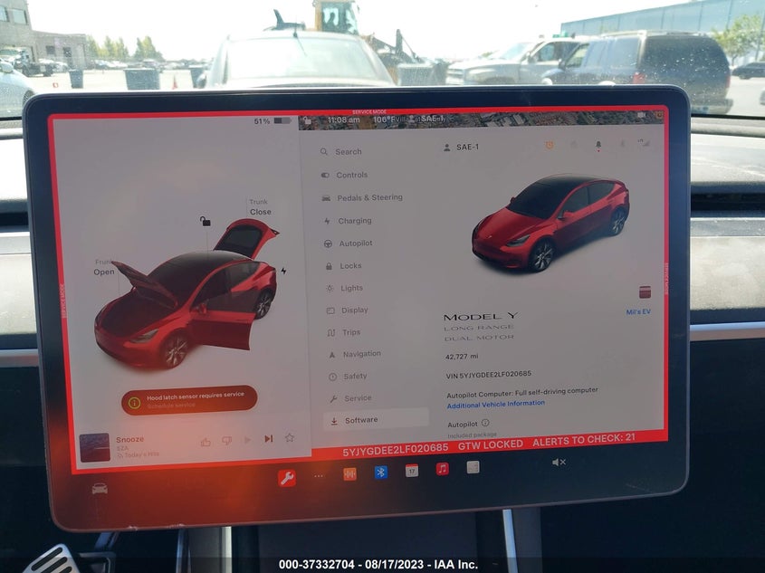 VIN 5YJYGDEE2LF020685 2020 TESLA MODEL Y
