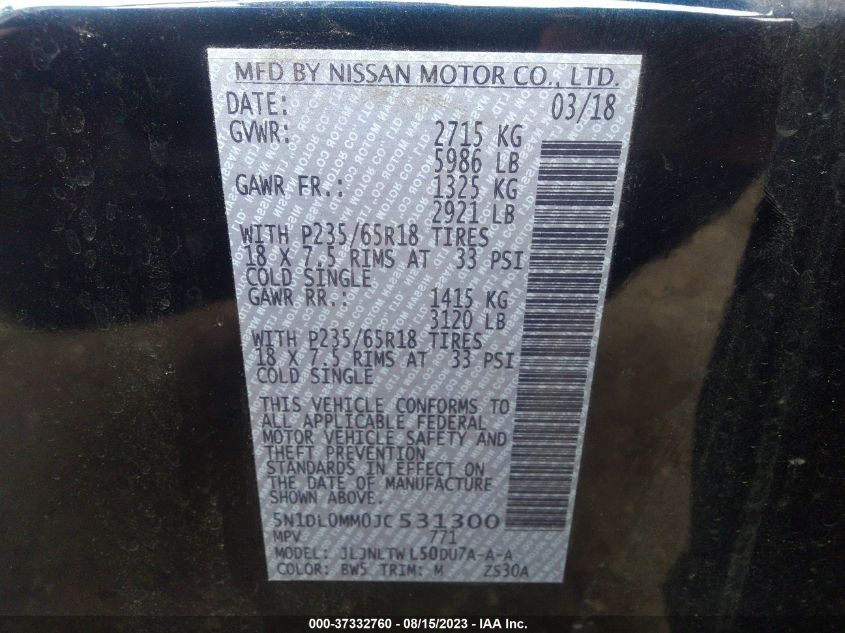 2018 INFINITI QX60 - 5N1DL0MM0JC531300