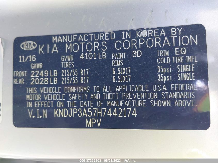 2017 KIA SOUL + - KNDJP3A57H7442174