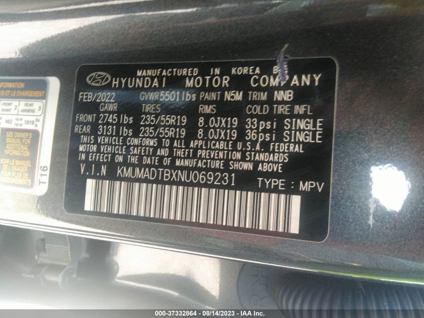 2022 GENESIS GV70 2.5T - KMUMADTBXNU069231