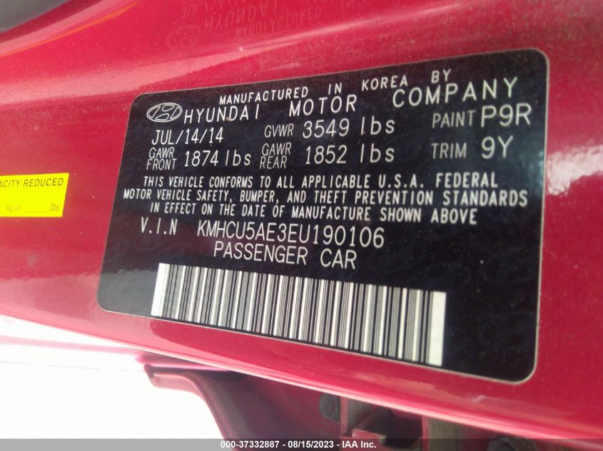 2014 HYUNDAI ACCENT SE - KMHCU5AE3EU190106